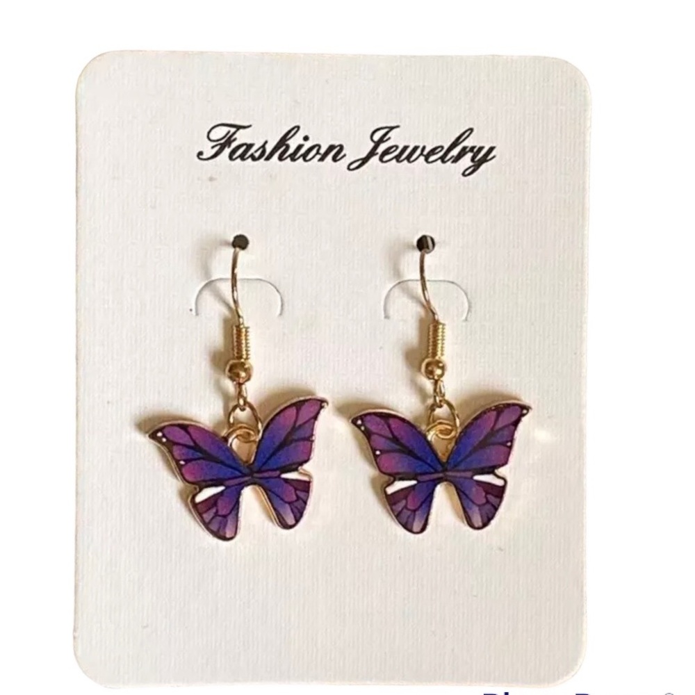 Purple Butterfly Earrings Purple Earrings jewelry | MS symbol